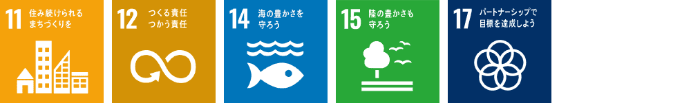 「地域社会との持続的な取り組みをつくる」に関連するSDGsの目標アイコン
